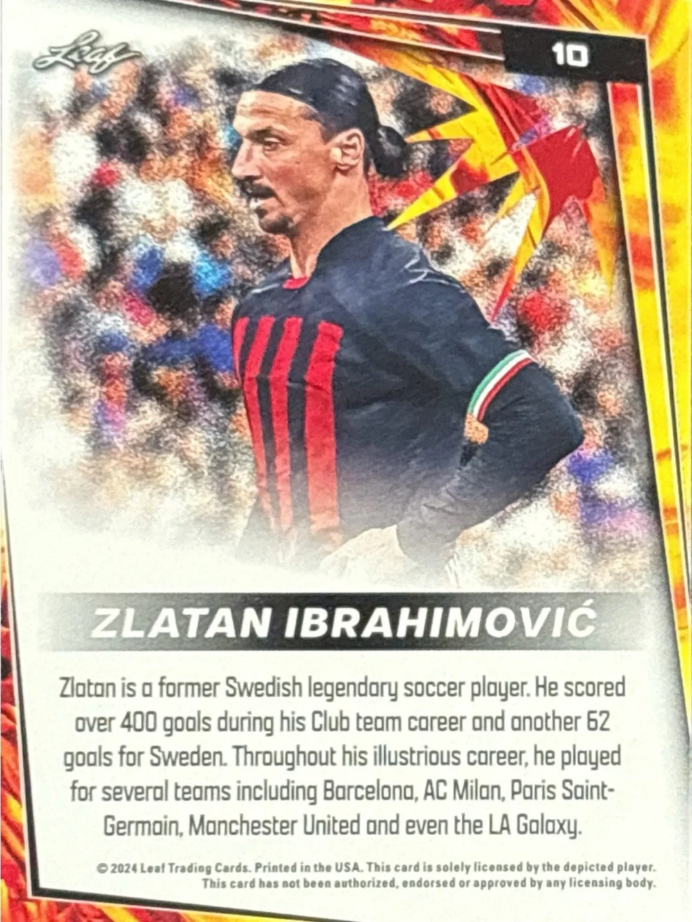 Leaf Zlatan Ibrahimovic Soccer Trading Card